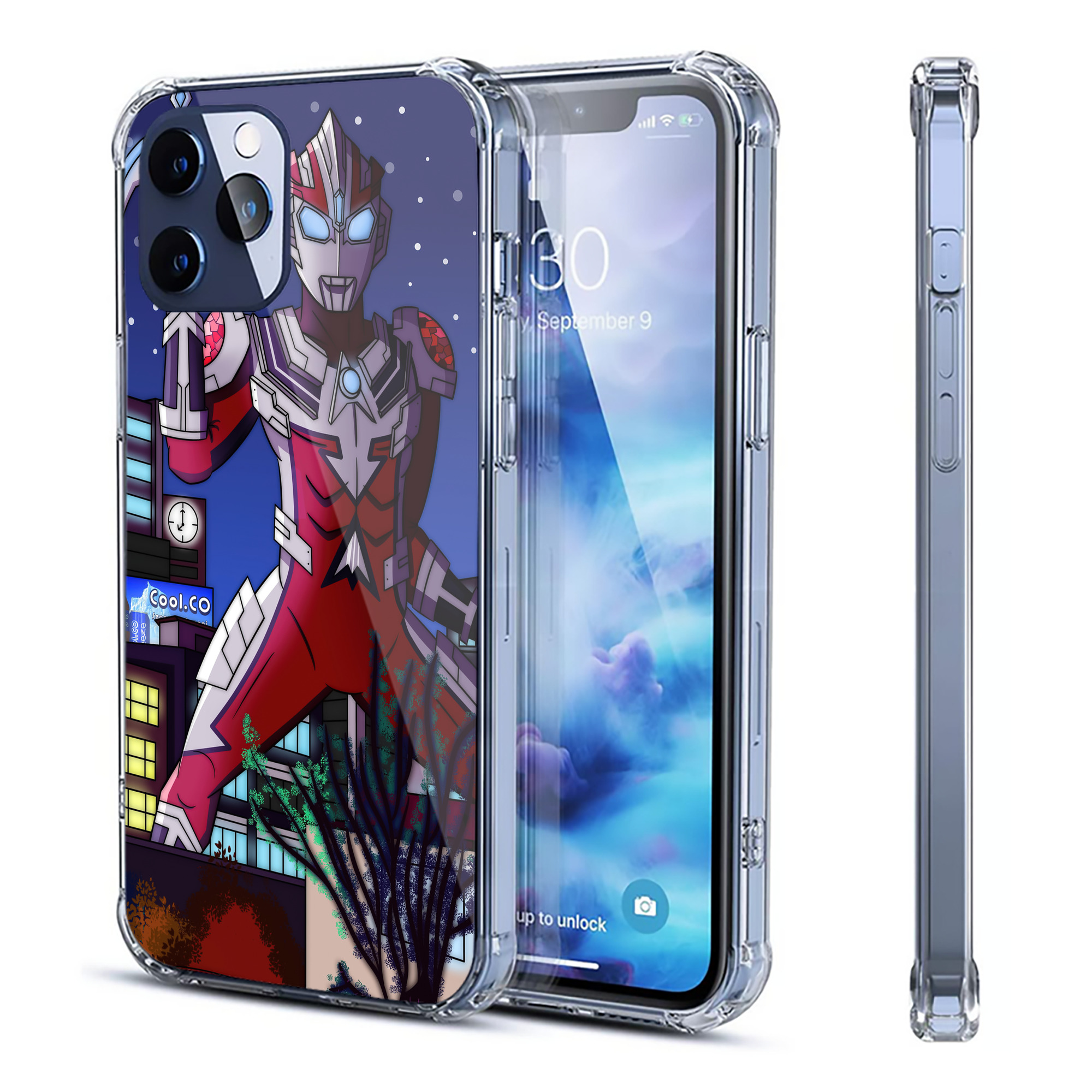 （画像用） ウルトラマン Ultraman 【iPhone 12シリーズ対応】透明スマホケース（クリアソフトケース）